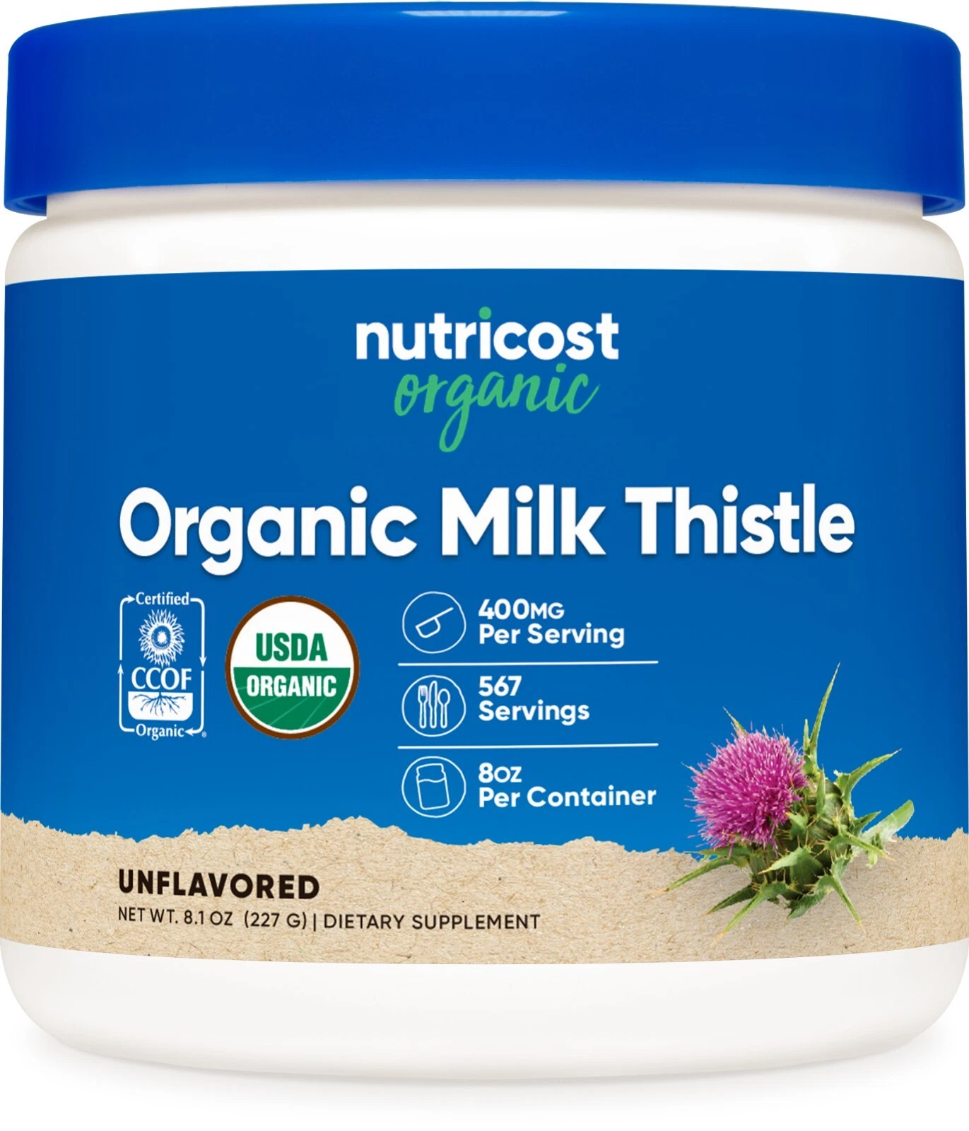 Nutricost Organic Milk Thistle (Unflavored) 8 oz per container