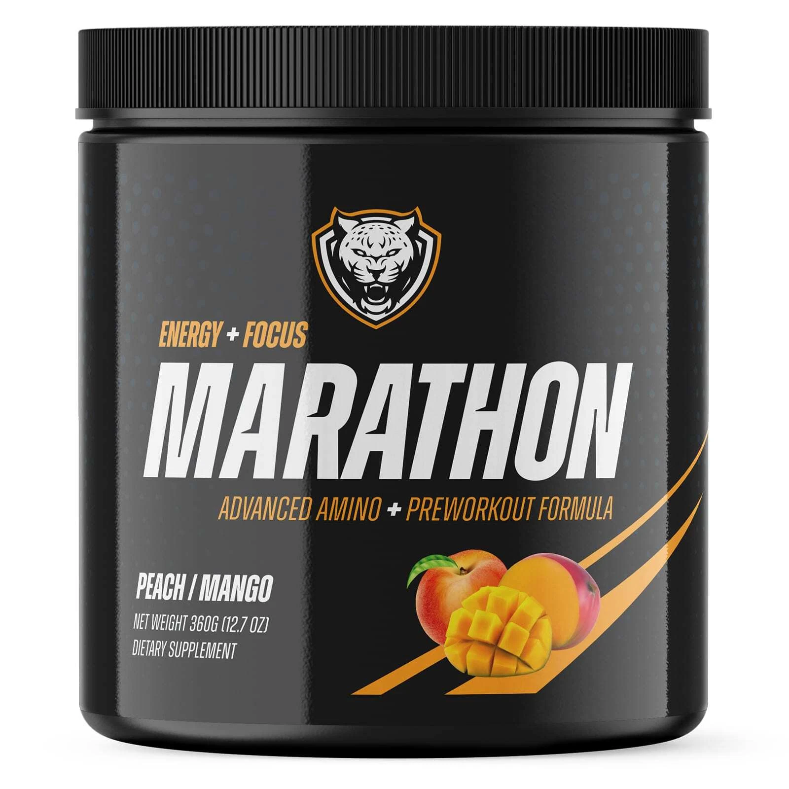 6am Run Marathon Amino Plus Pre-workout 12.7 Oz Dietary Supplement Peach Mango