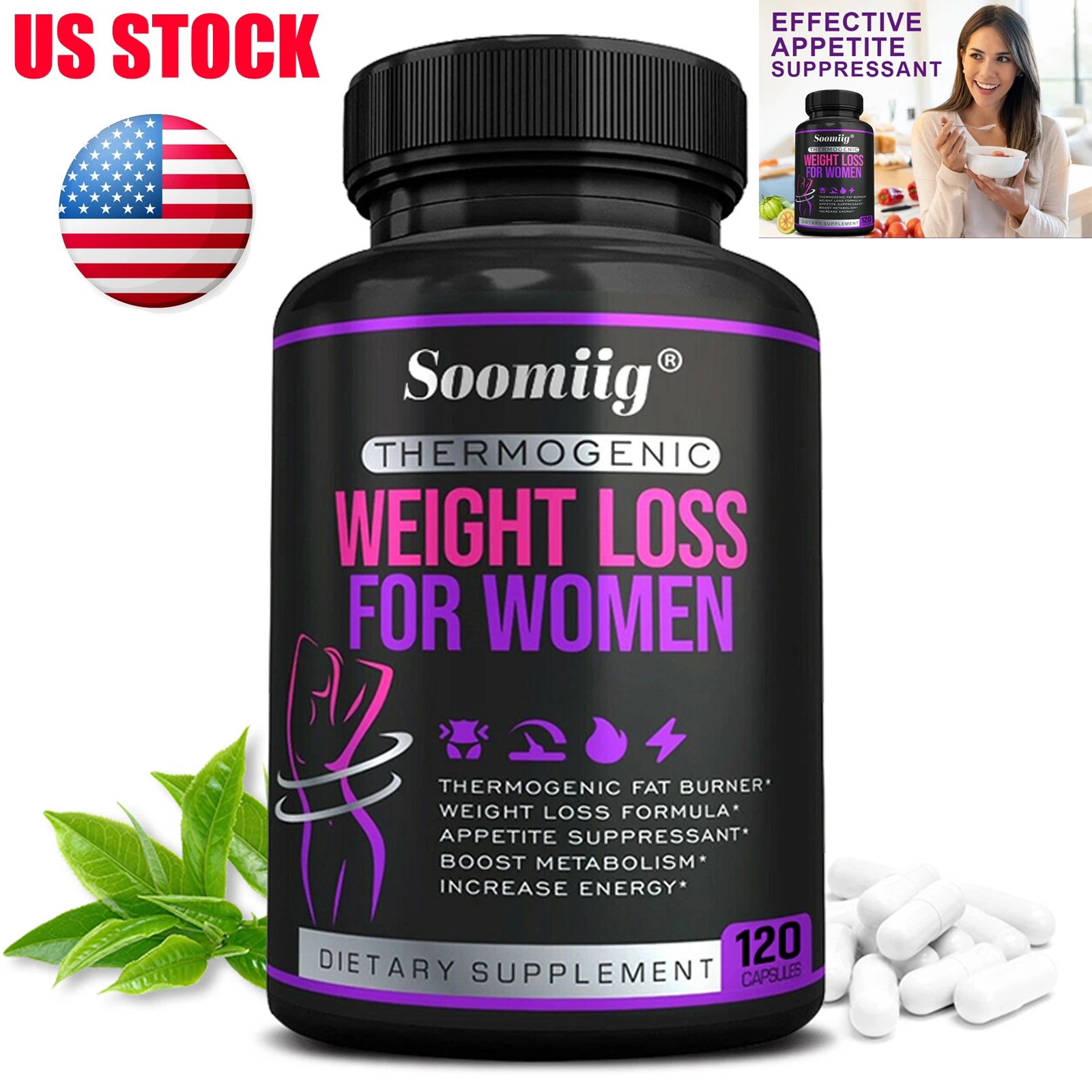 Weight Loss 120 Capsules Women Weight Management Fat Metabolism Immune Health
