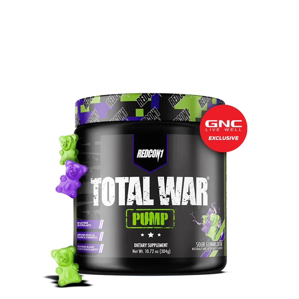 Redcon1 Total War Pump Non Stim Pre Workout Sour Gummy Bear