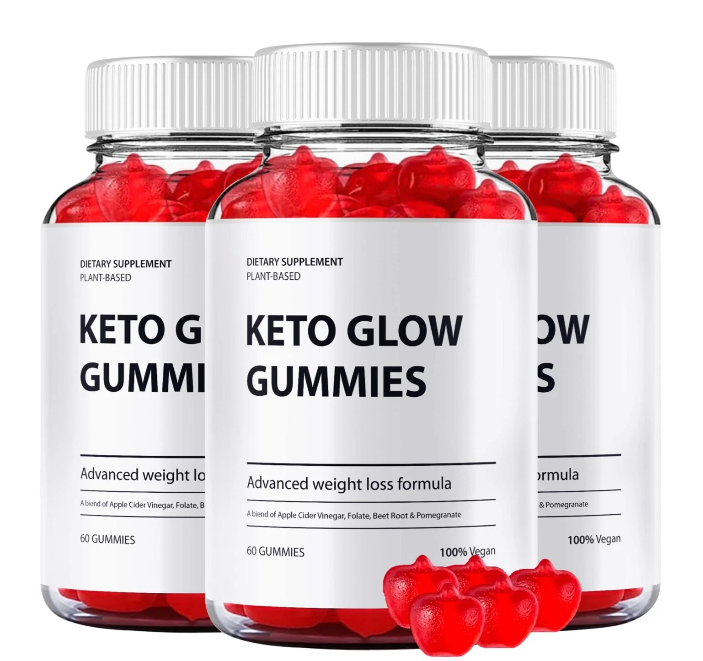 (3 Pack) Keto Glow Keto ACV Weight Loss Gummies, KetoGlow Gummies for Energy