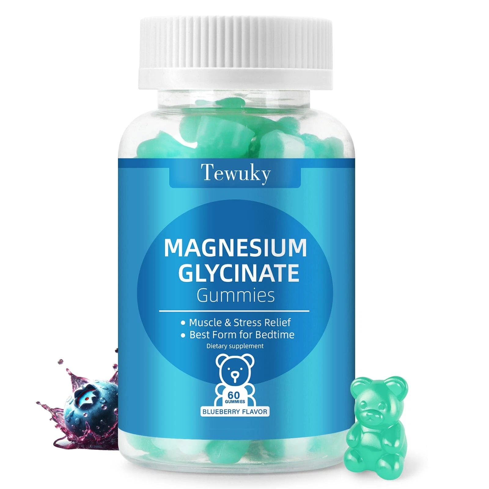 Magnesium Glycinate Gummies 500mg, Sugar-Free for Adults & Kids, Magnesium Gummi