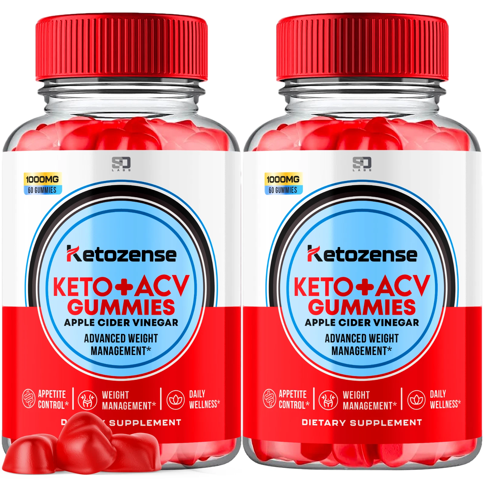 (2 Pack) Ketozense Keto Gummies, Ketozense ACV Gummies Weight Loss (120 Gummies)
