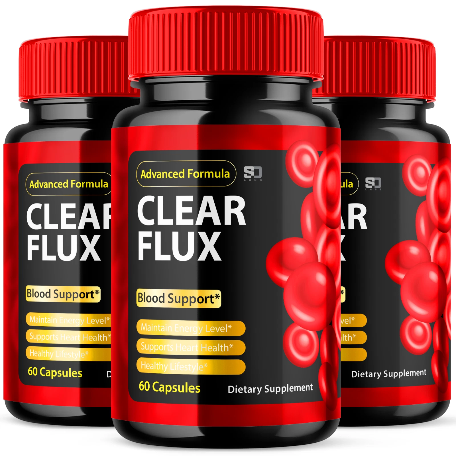 (3 Pack) Clear Flux, Advanced Blood Sugar Health Support Formula, 180 Capsules