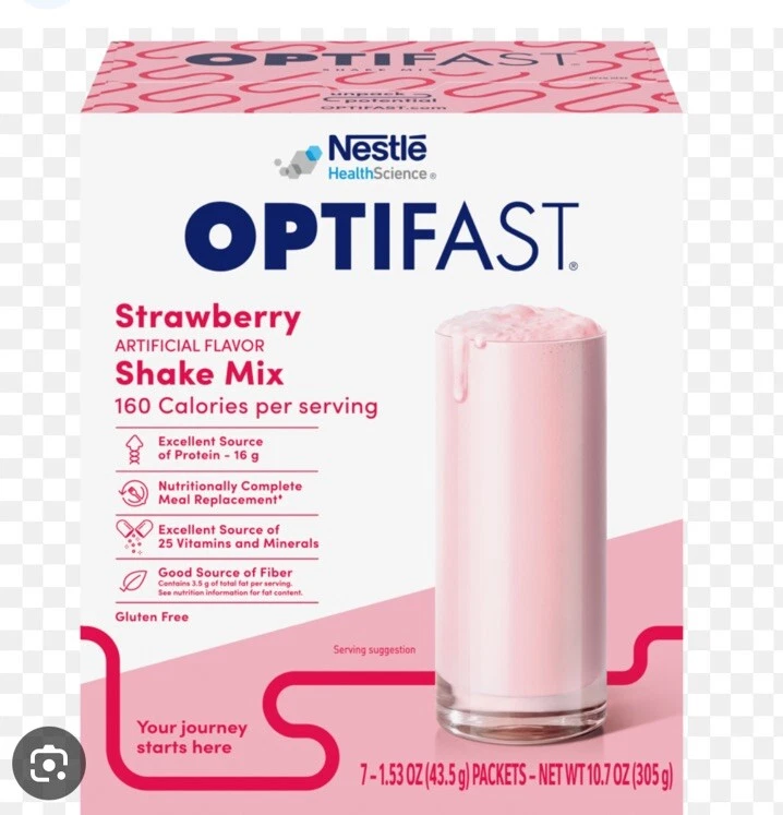 OPTIFAST® STRAWBERRY SHAKE MIX | 1 BOX = 7 SERVINGS | MEAL REPLACEMENT