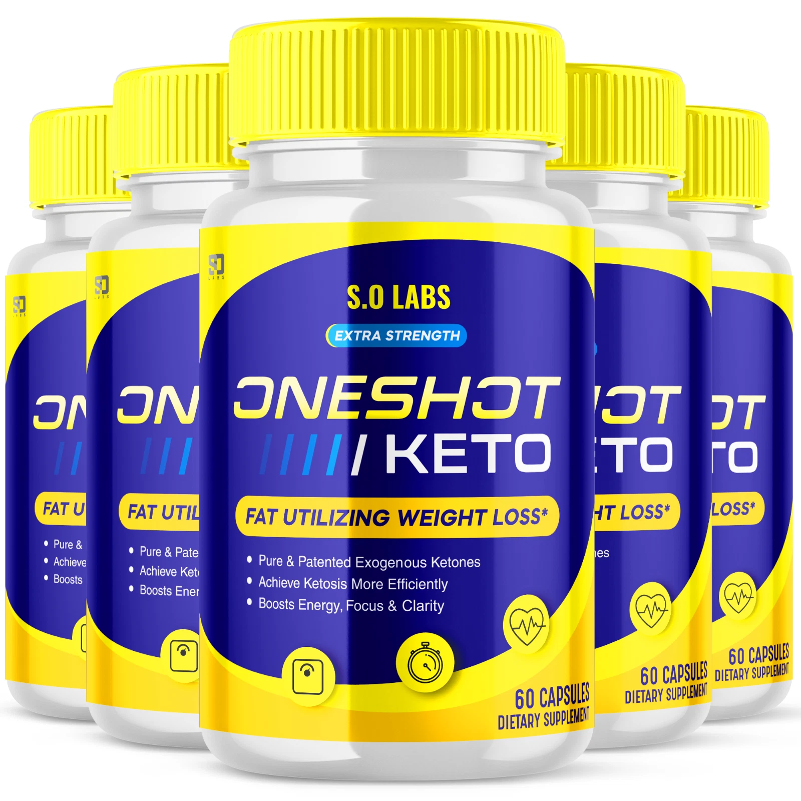 One Shot Keto Capsules - One Shot Supplement For Weight Loss ORIGINAL - 5 Pack