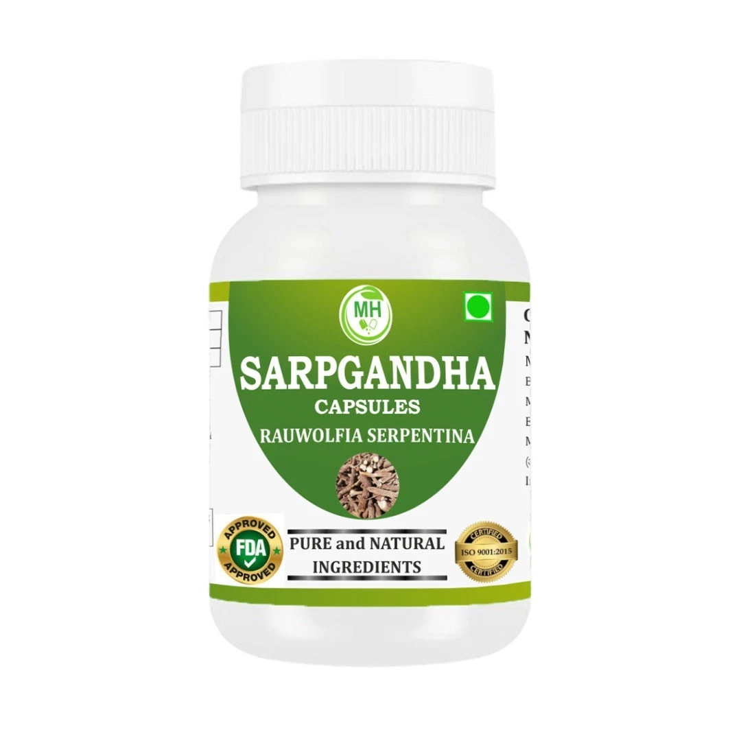 Morsan's Sarpgandha (Rauwolfia Serpentina) Capsules, Pack of 60 Veg. Capsules