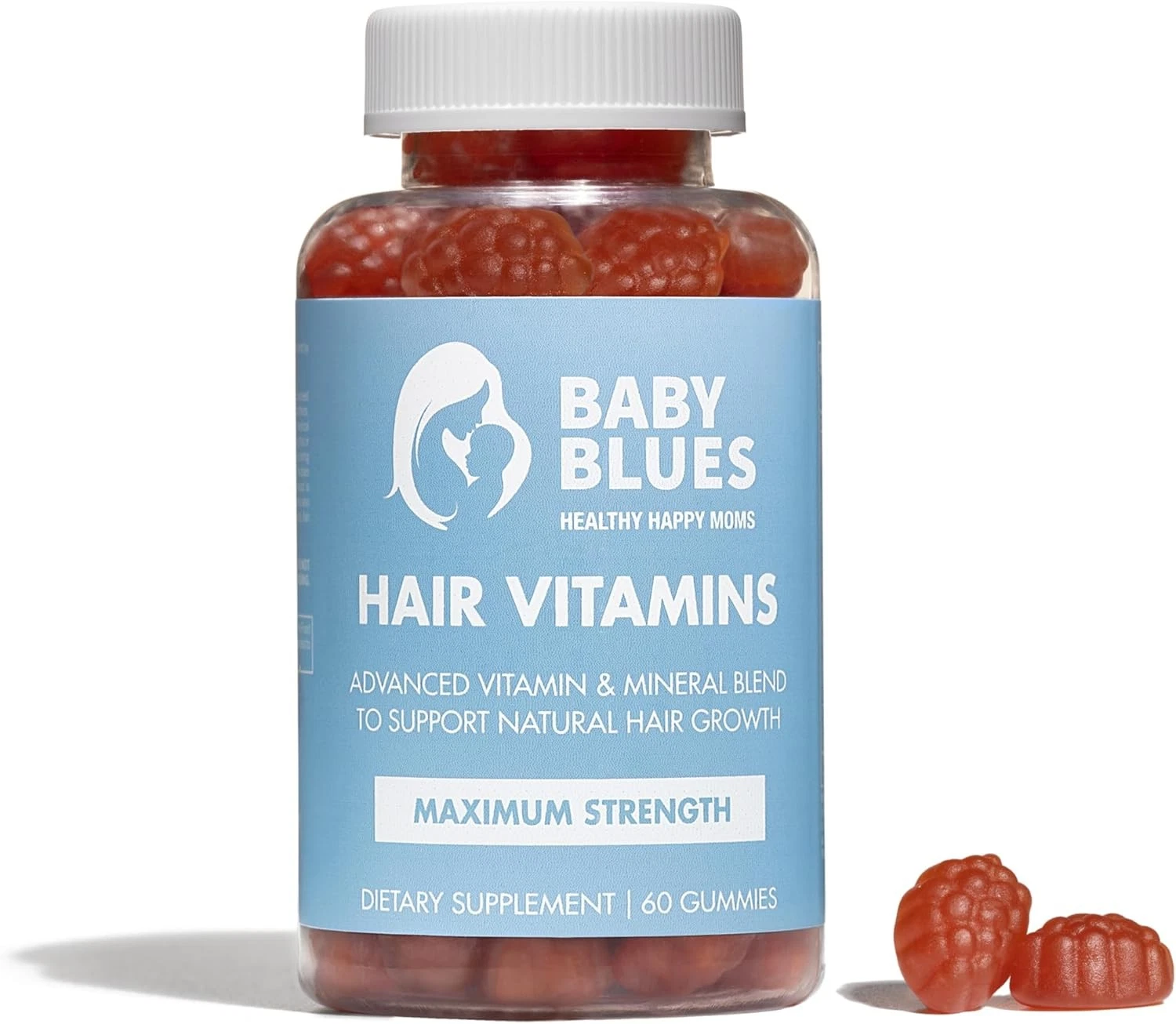 Baby Blues Postpartum Hair Loss Vitamins - Passion Fruit 60 Count (Pack of 1)