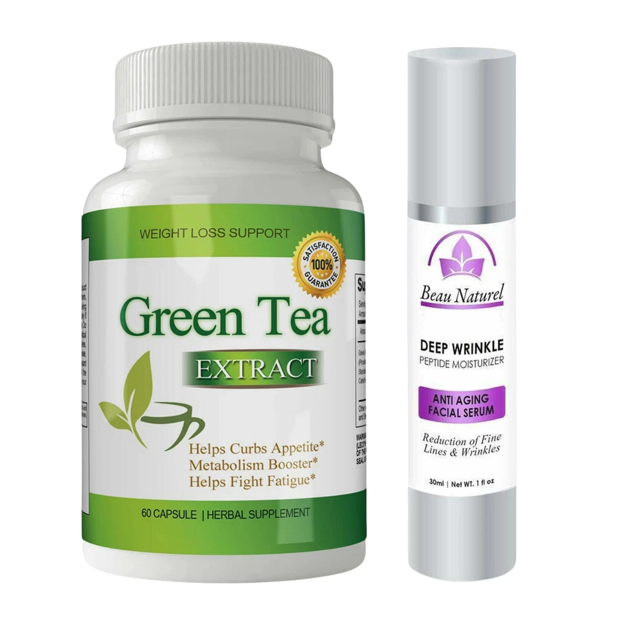 Green Tea Extract Weight Loss Supplement & Anti-Aging Facial Serum Moisturizer