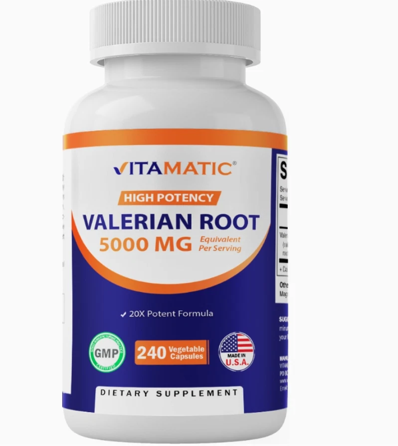 Vitamatic Valerian Root 5000mg 240 Caps Non GMO Made in the USA