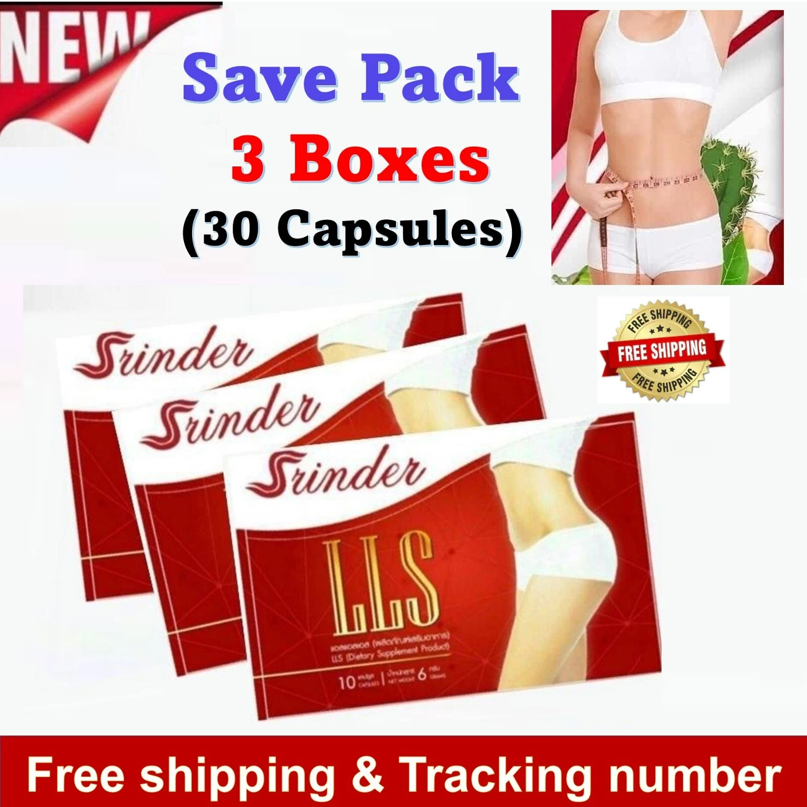 3x Srinder LLS 100% Natural Extracts Weight loss Slimming Skinny Good Shape