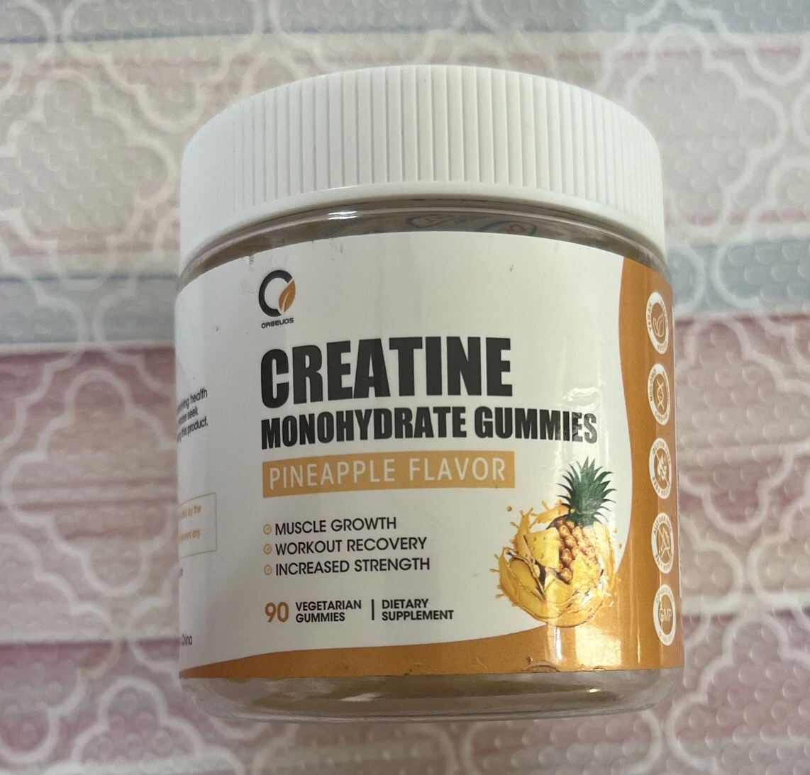 Creatine Monohydrate 90 Gummies 3000mg Pre-Workout Pineapple Express 01/26