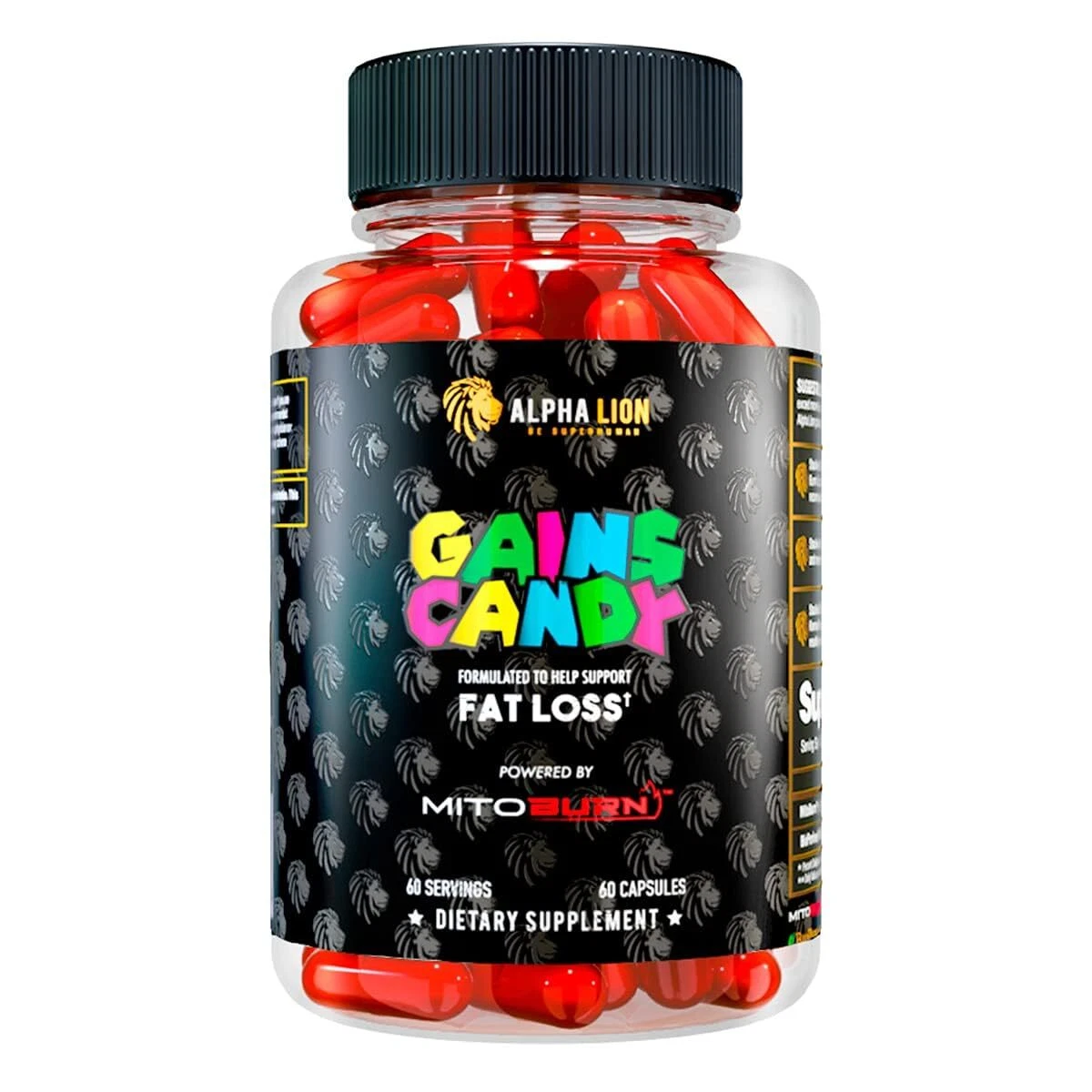 Alpha Lion Gains Candy Fat Loss Mitoburn Capsules - 60 Count