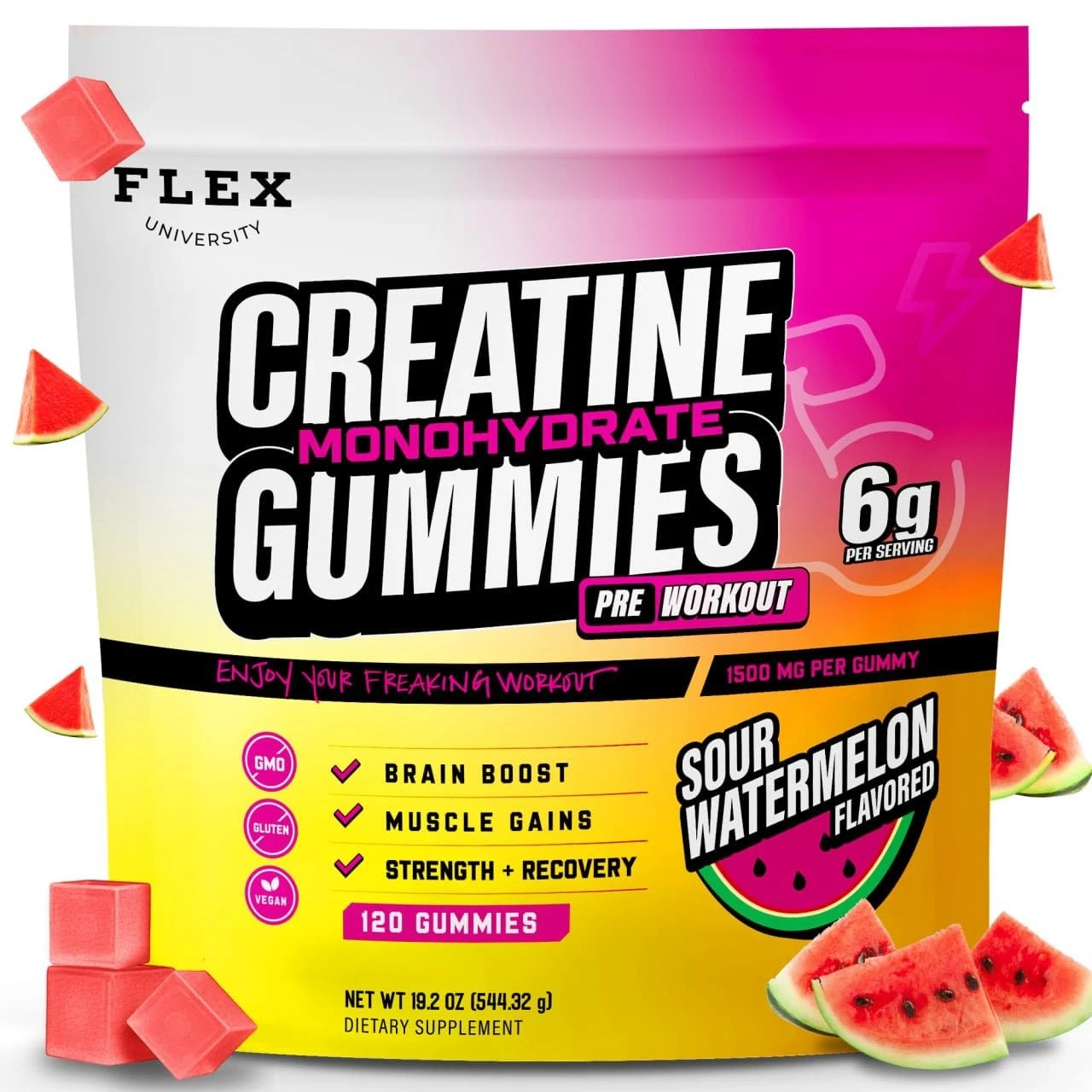 Creatine Gummies for Men Women 6g, Pre Workout Creatine Monohydrate Protein Gumm