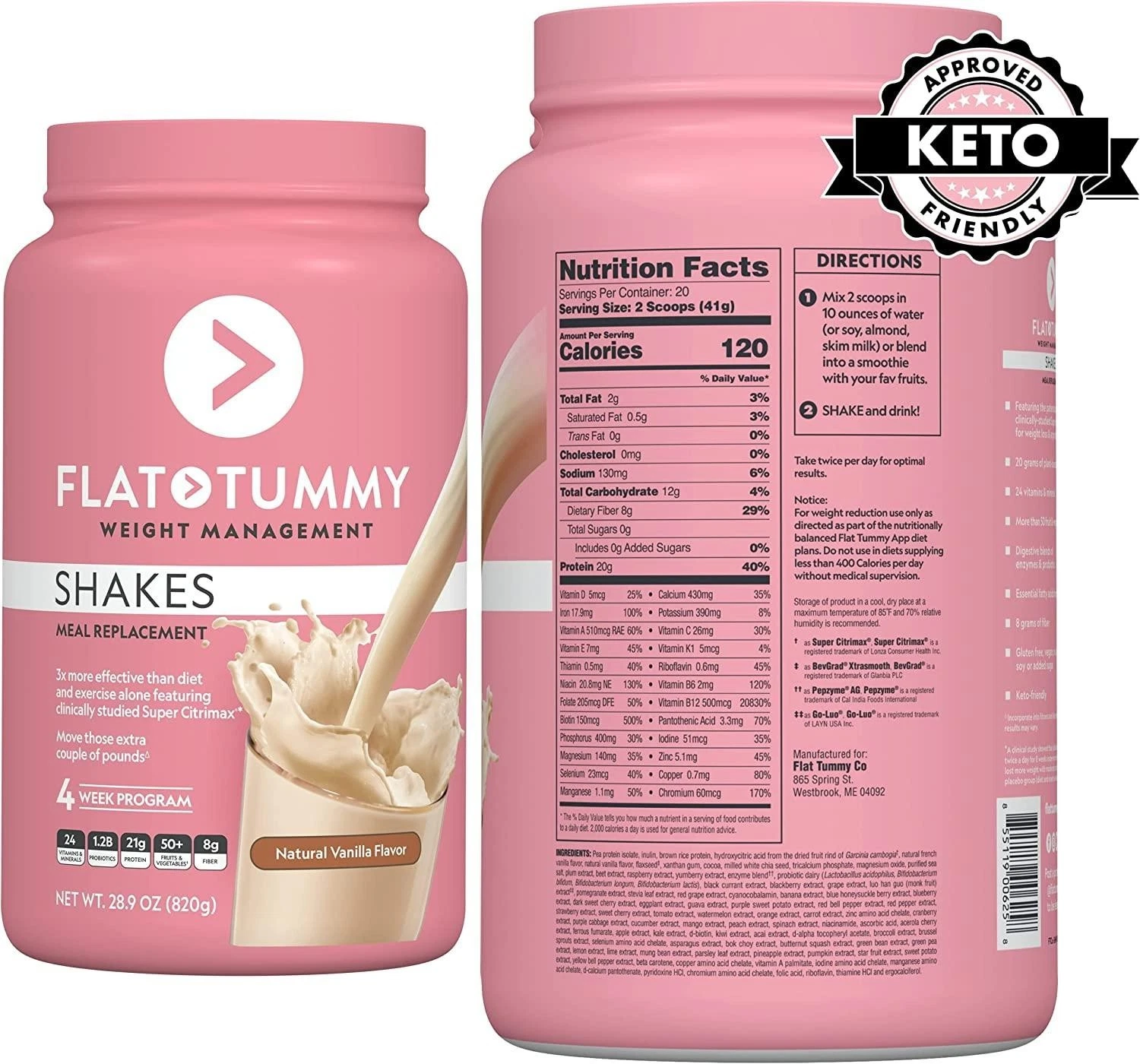Flat Tummy Tea Shake It Baby Meal Replacement Powder Vanilla 20 Ct