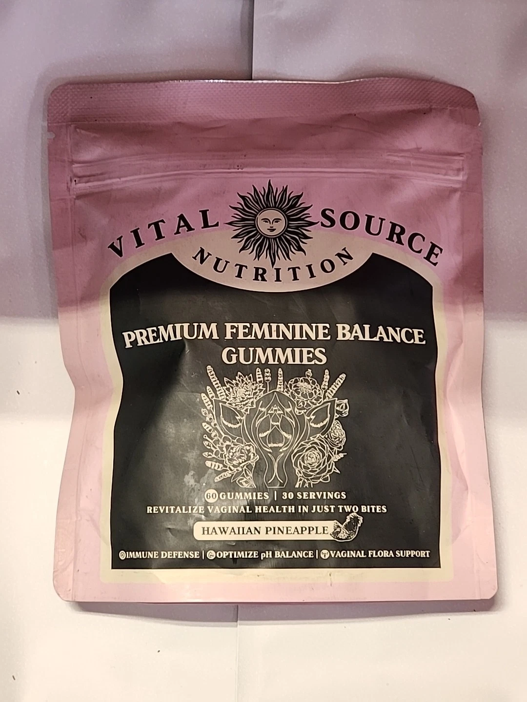 Vital Natural Feminine Balance Gummies - Hawaiian Pineapple 60 Gummies