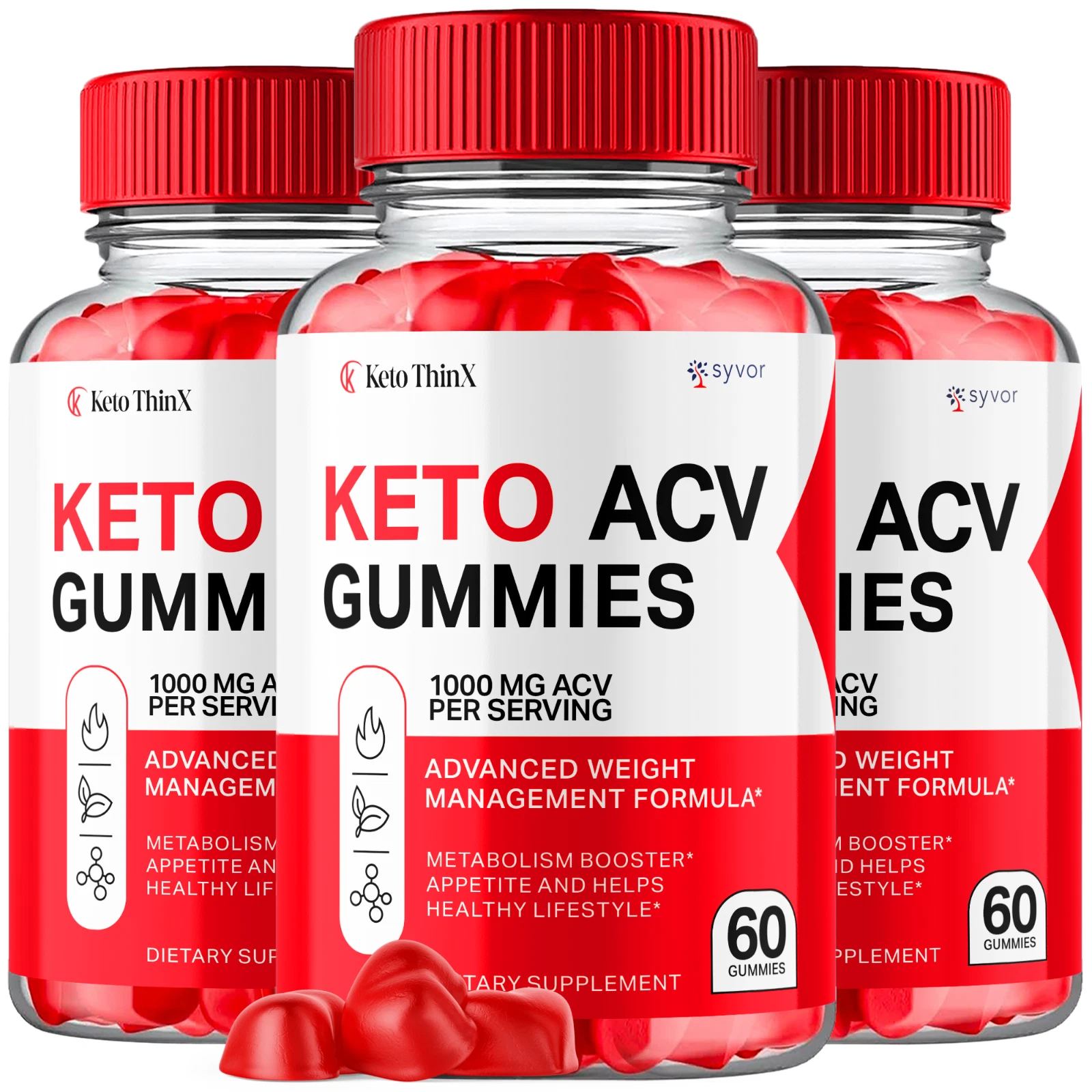 Keto ThinX Keto ACV Gummies Maximum Strength Vitamin Formula 180 Gummies