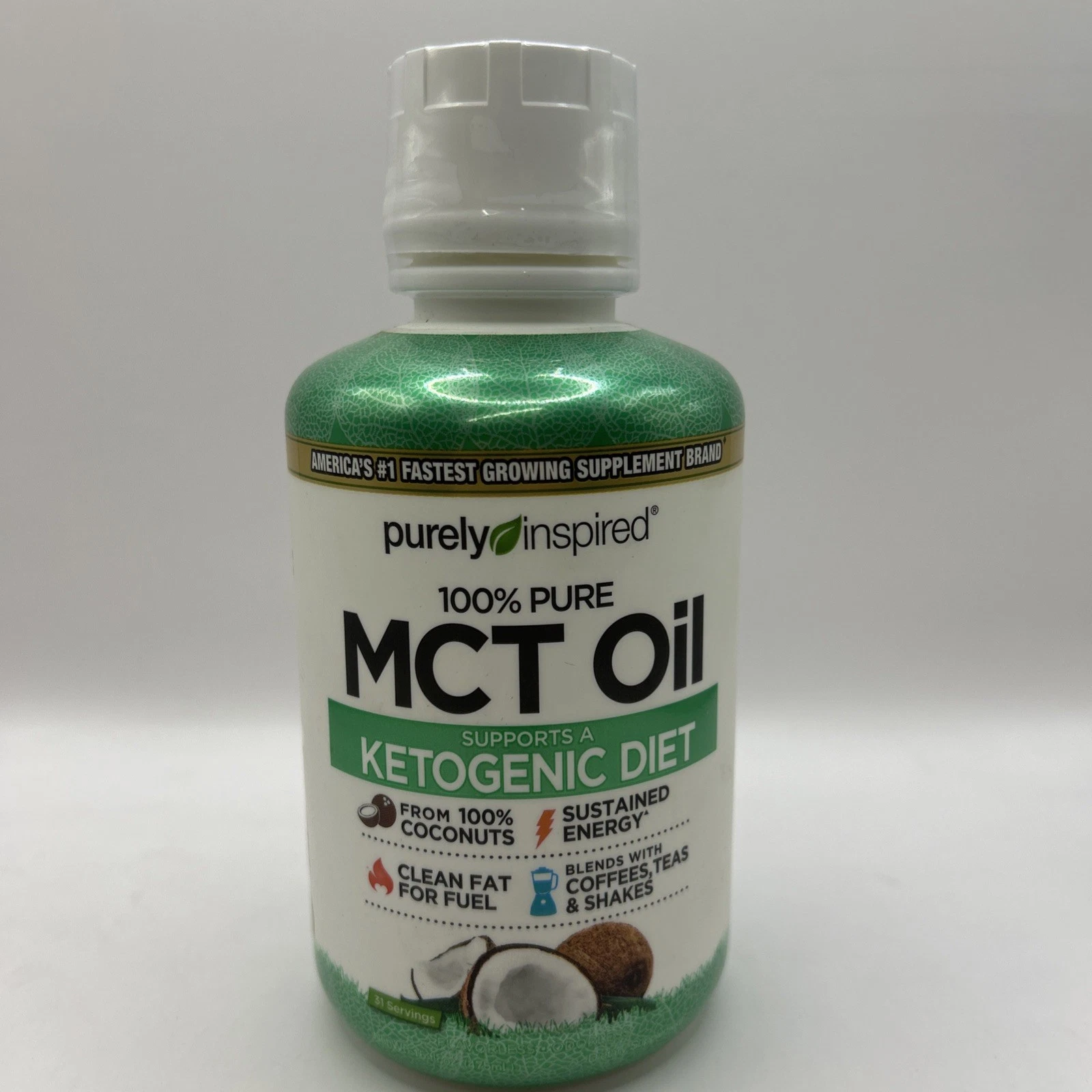 3x Purely Inspired Pure MCT Oil 16oz Keto Paleo NONGMO Coconuts