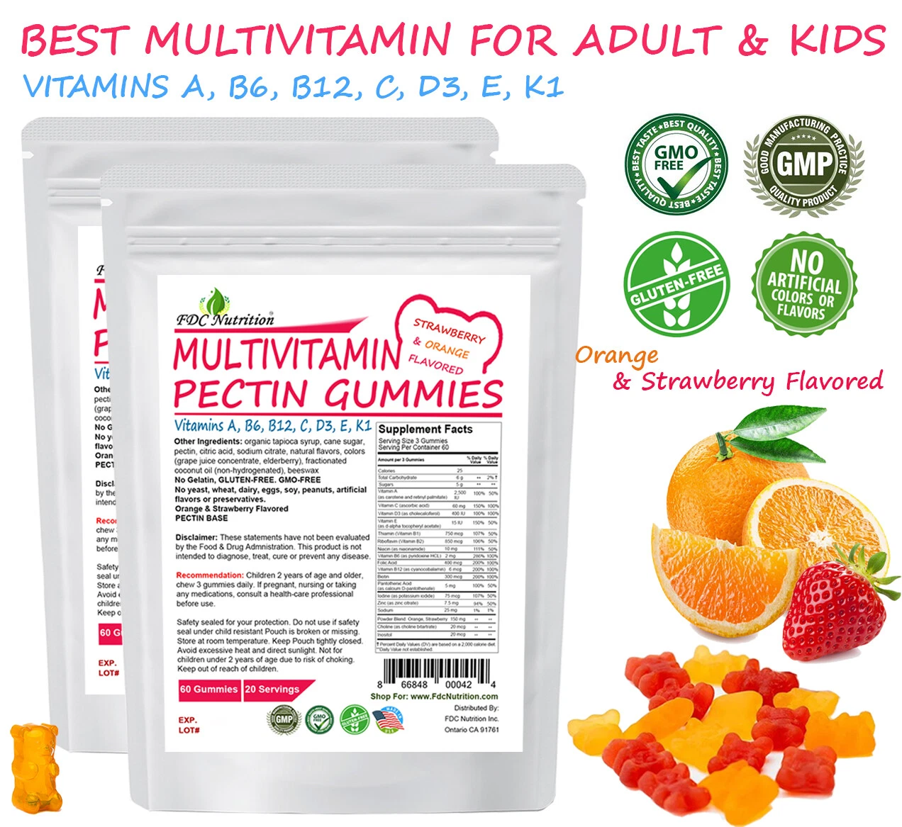 Multivitamin Gummy For Adult and Kids - 120 Count By FDC Nutrition