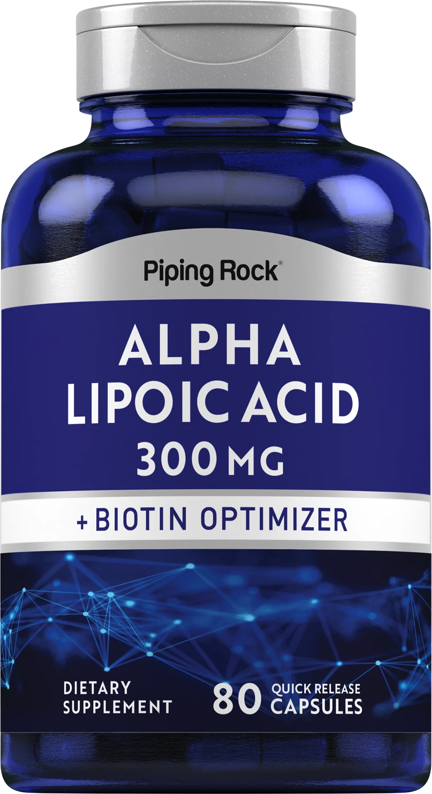 Alpha Lipoic Acid 300mg | 80 Capsules | With Biotin | Non-GMO | by Piping Rock