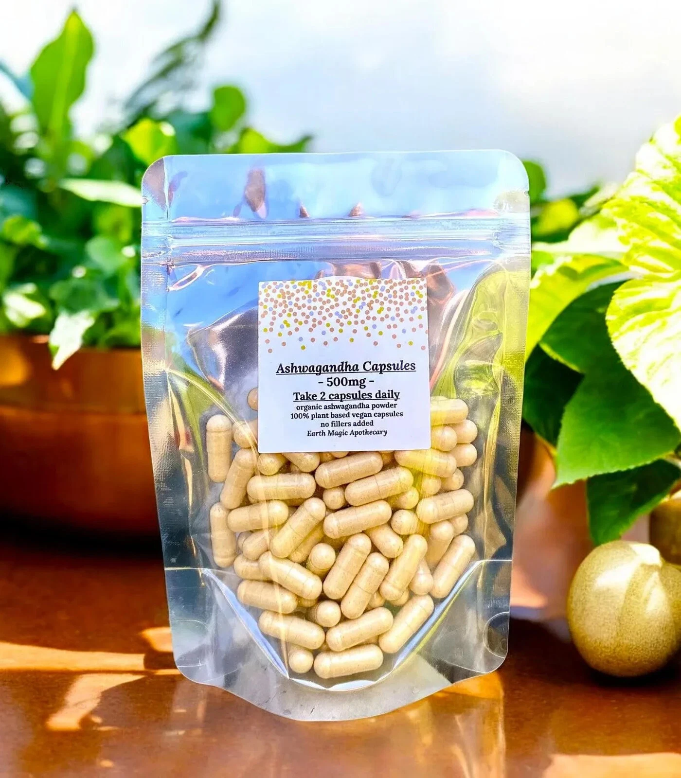 Organic Ashwagandha Herbal Supplement 50-100-200-300-500 Count Handmade Capsules