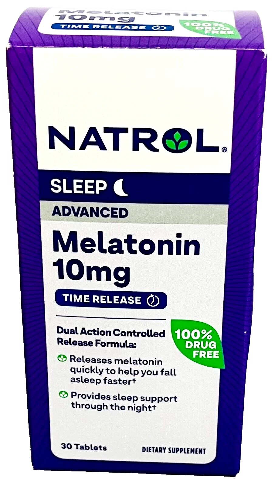 NATROL Melatonin 10mg, Advanced Sleep Aid 10mg Time Release Tablets, 30 Count