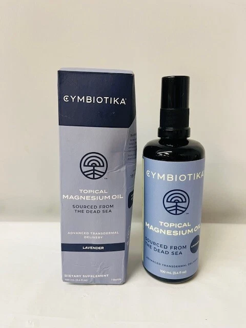Cymbiotika Topical Magnesium Oil Spray, Lavender Scent, 3.4 fl oz-NEW/BOX DAMAGE