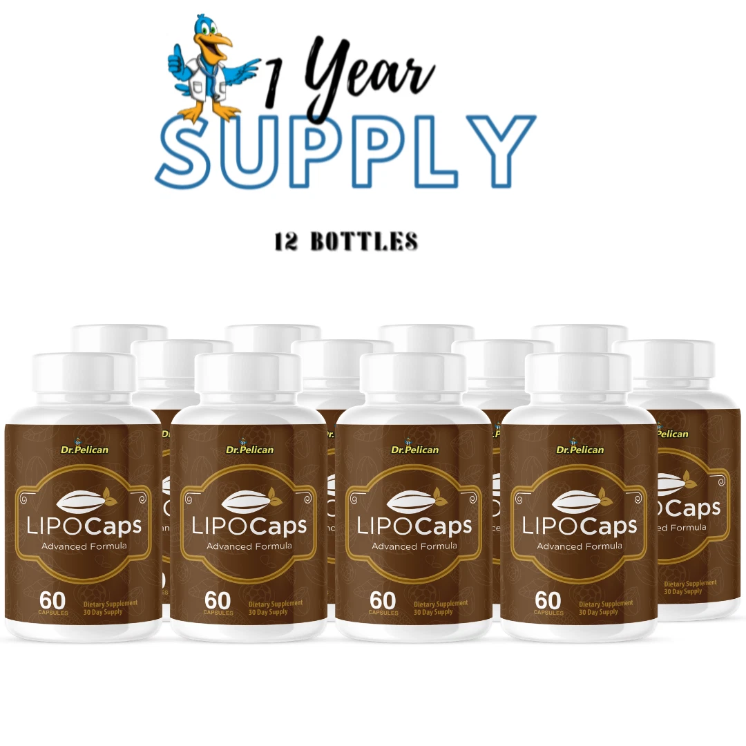 LipoCaps- Keto & Weight Support- 12 Bottles- 720 Capsules