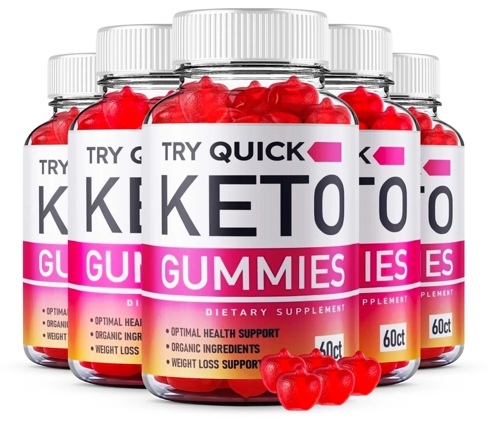 Try Quick Keto ACV Chew Gummies Health Support Supplement (300 Gummies) 5-Pack