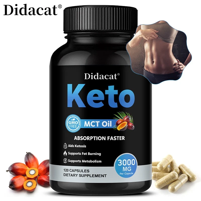 Keto MCT Oil 120 Softgels 3000mg Support Digestive Health Weight Management