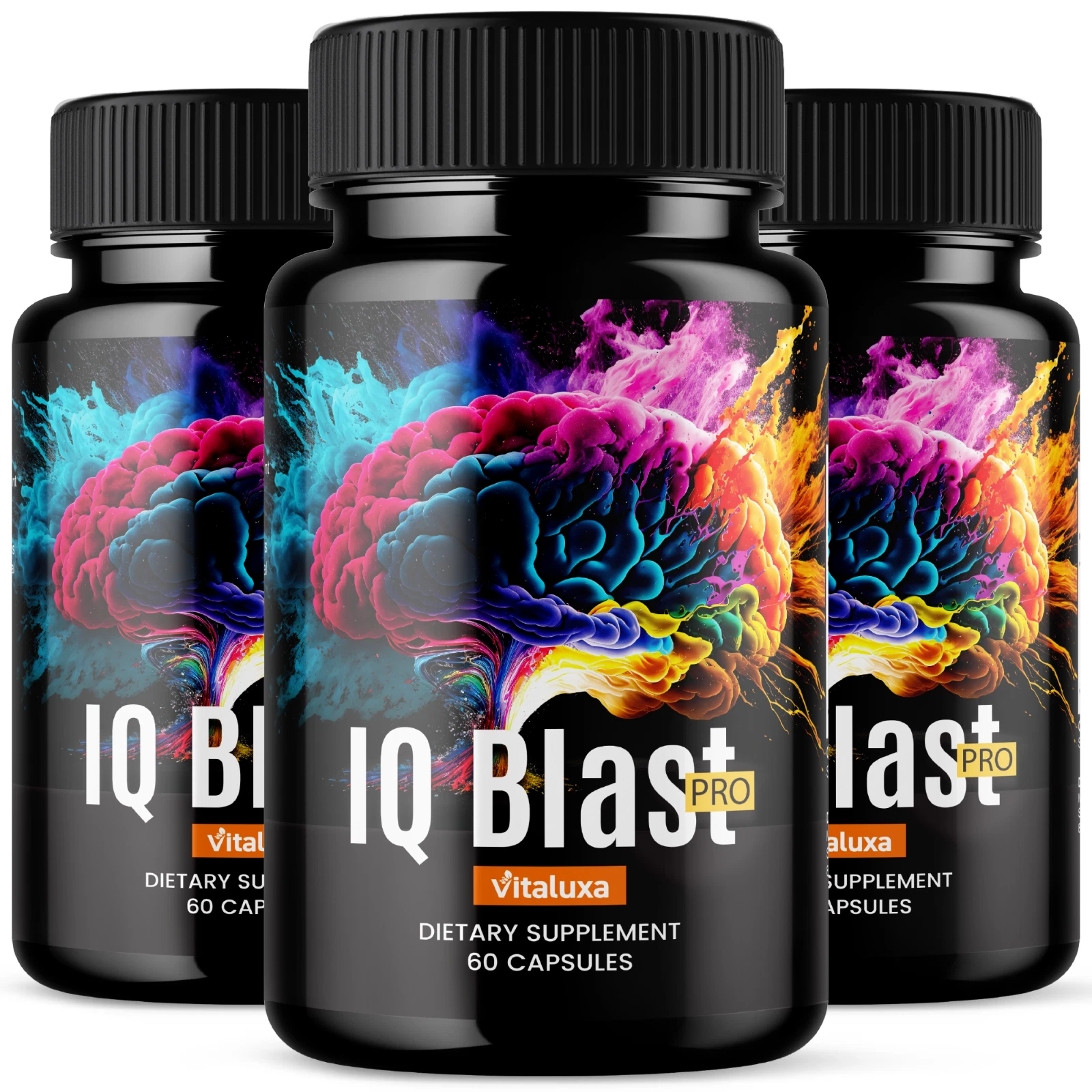 (3 Pack) IQ Blast Pro Brain Supplement for Cognitive Function (180 Capsules)