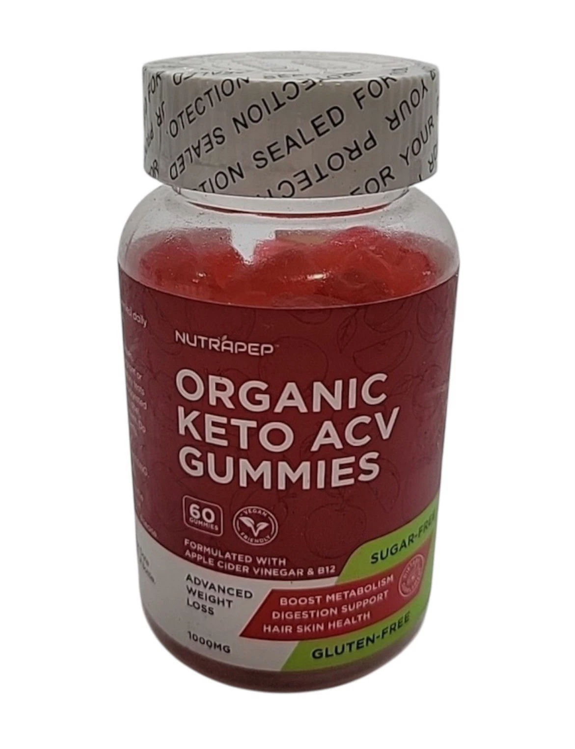 Nutrapep Organic Keto ACV Gummies - 1000 mg - 60 gummies - Exp 12/25