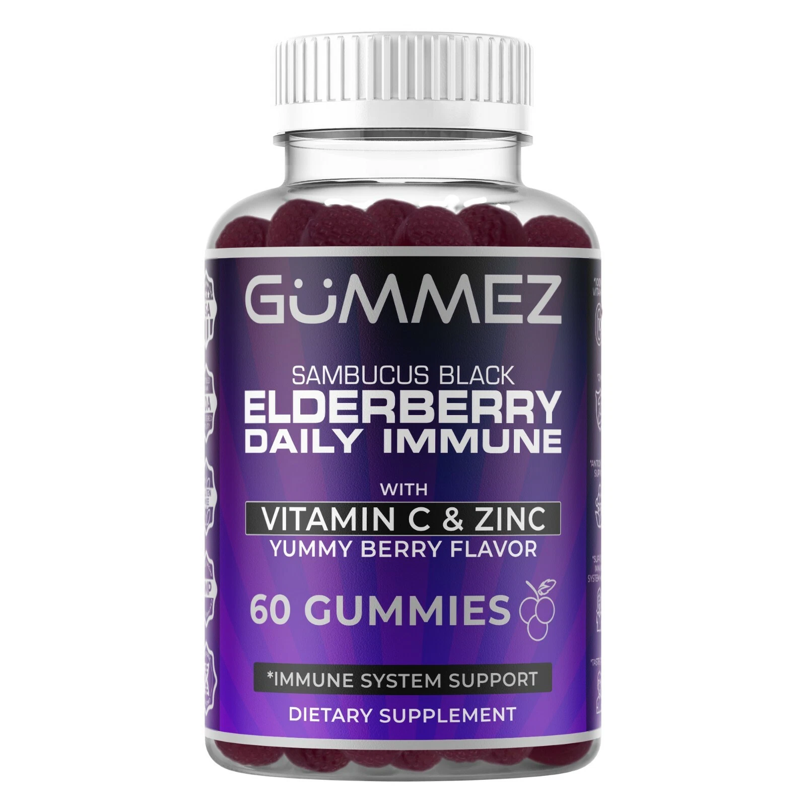 Sambucus Black Elderberry Daily Immune Support Gummies with Vitamin C & Zinc
