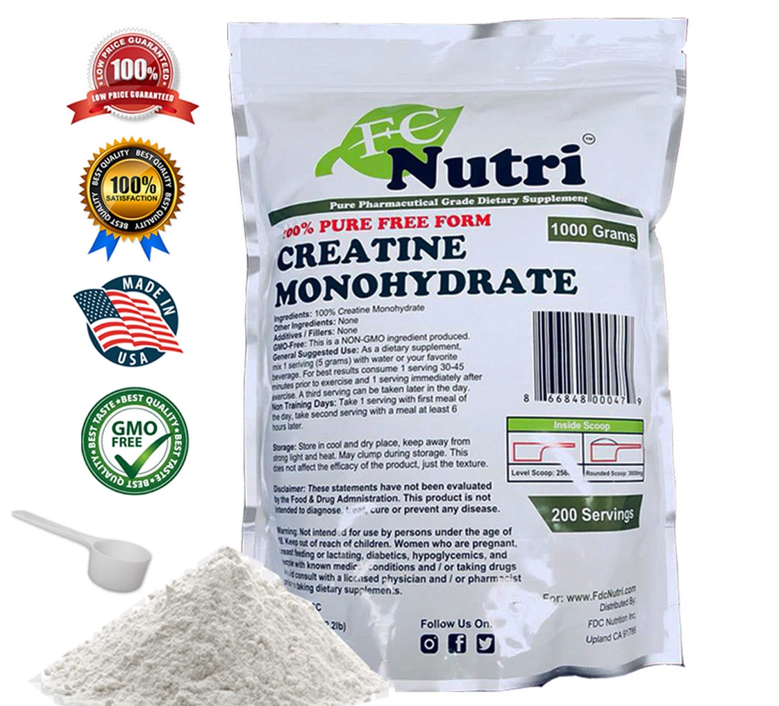 Creatine Monohydrate 100% Pure Powder 1000g (2.2 lb) Micronized