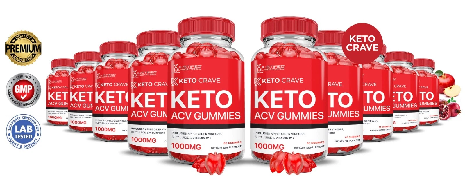 Keto Crave ACV Gummies 1000MG Apple Cider Vinegar 600 Gummys