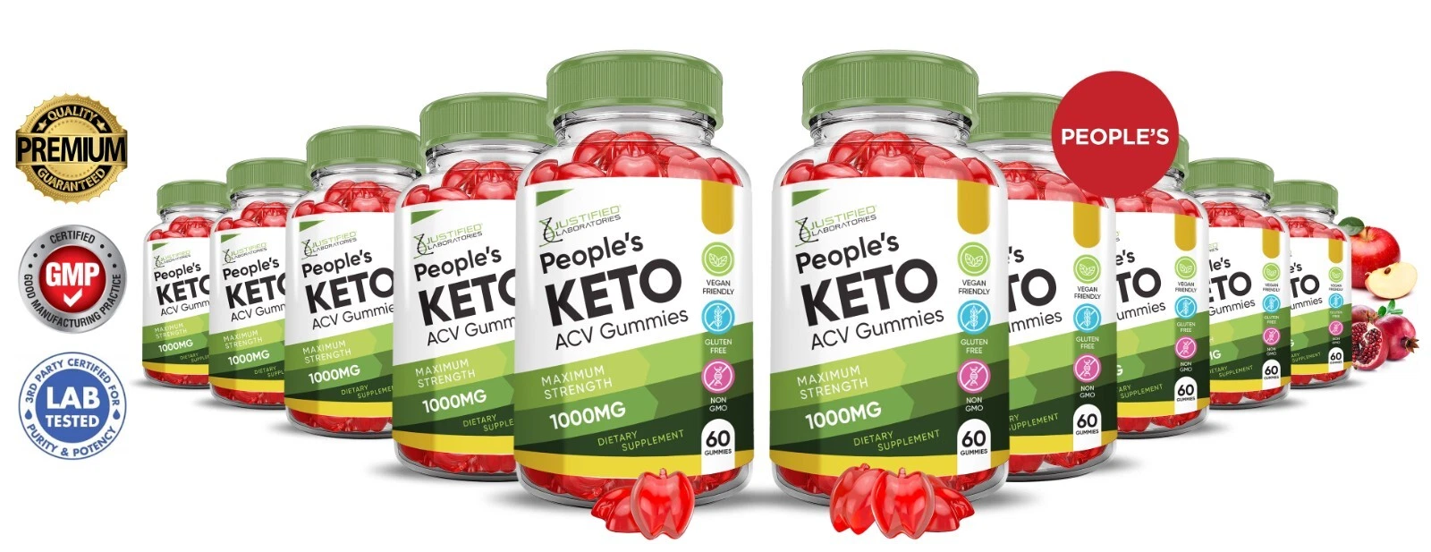 Peoples Keto ACV Gummies 1000MG Apple Cider Vinegar 600 Gummys