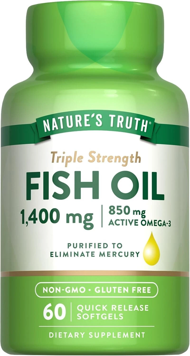 (2PK) Nature's Truth Fish Oil 1400 mg, 60 Quick Release Softgels 840093101303VL