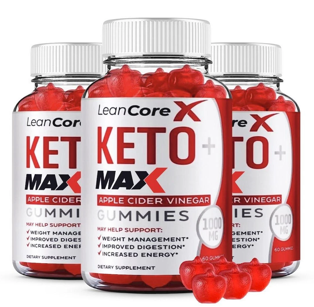 (3 Pack) Lean Core X Keto MAX ACV Gummies Supplement-LeanCoreX , Vitamin B12