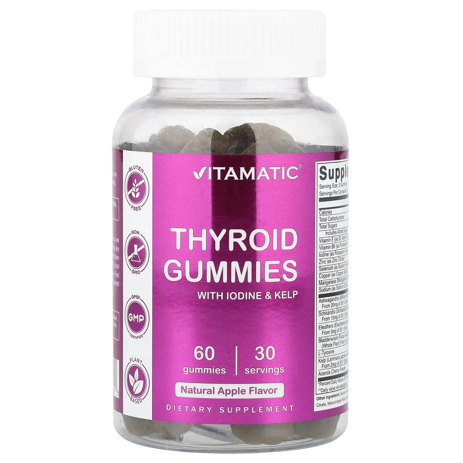 Thyroid Gummies With Iodine & Kelp, Apple, 60 Gummies