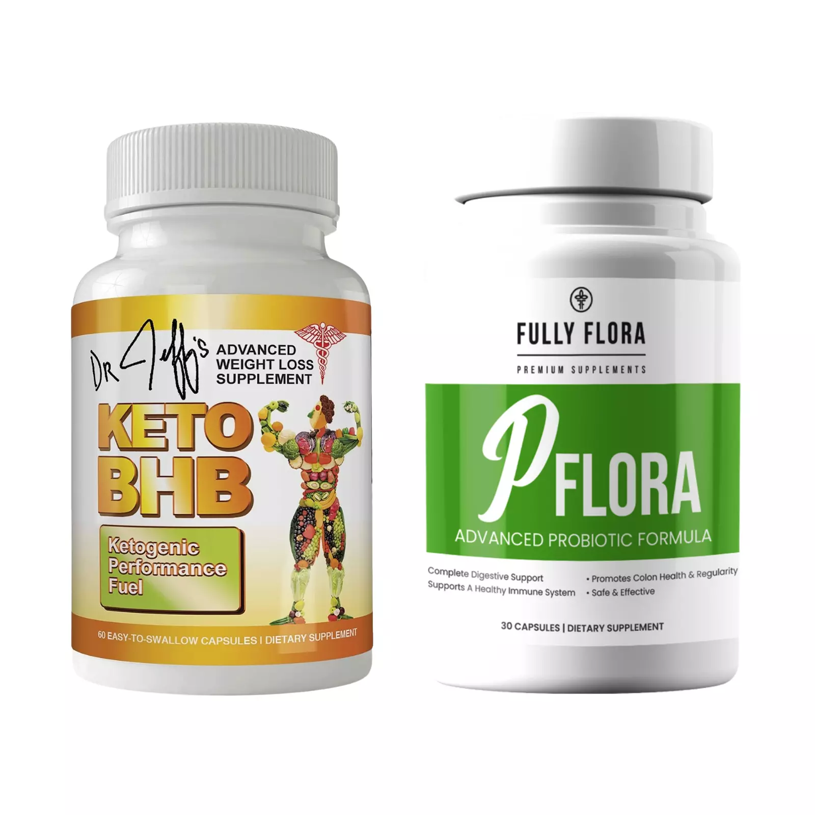 Keto BHB Weight Loss Ketogenic Diet Pills & Flora Probiotic Immune Supplement