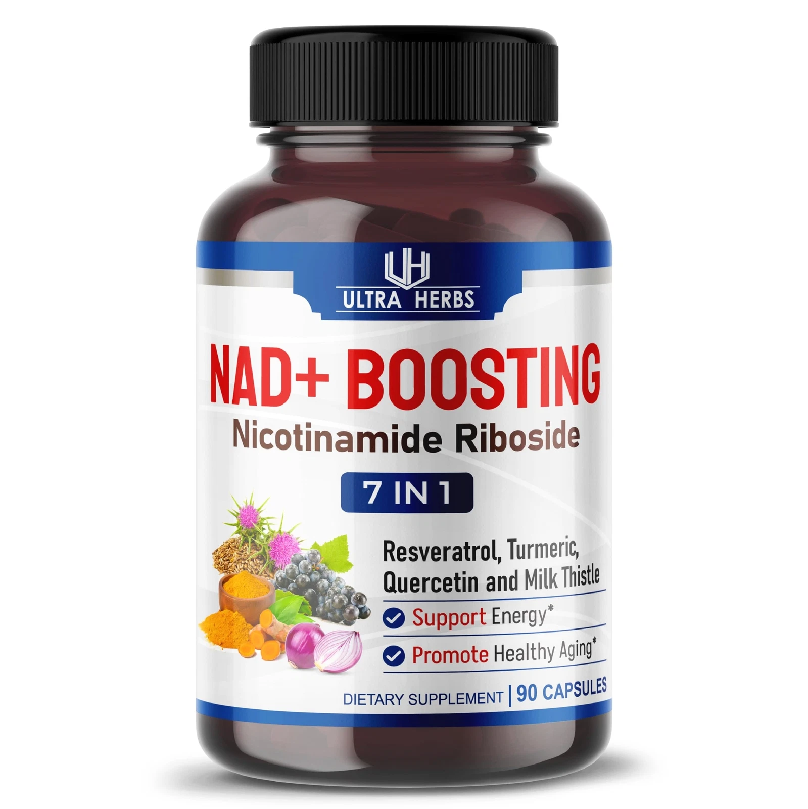 NAD+ Supplement 14,300mg with Nicotinamide Riboside NR, Trans Resveratrol, Qu...