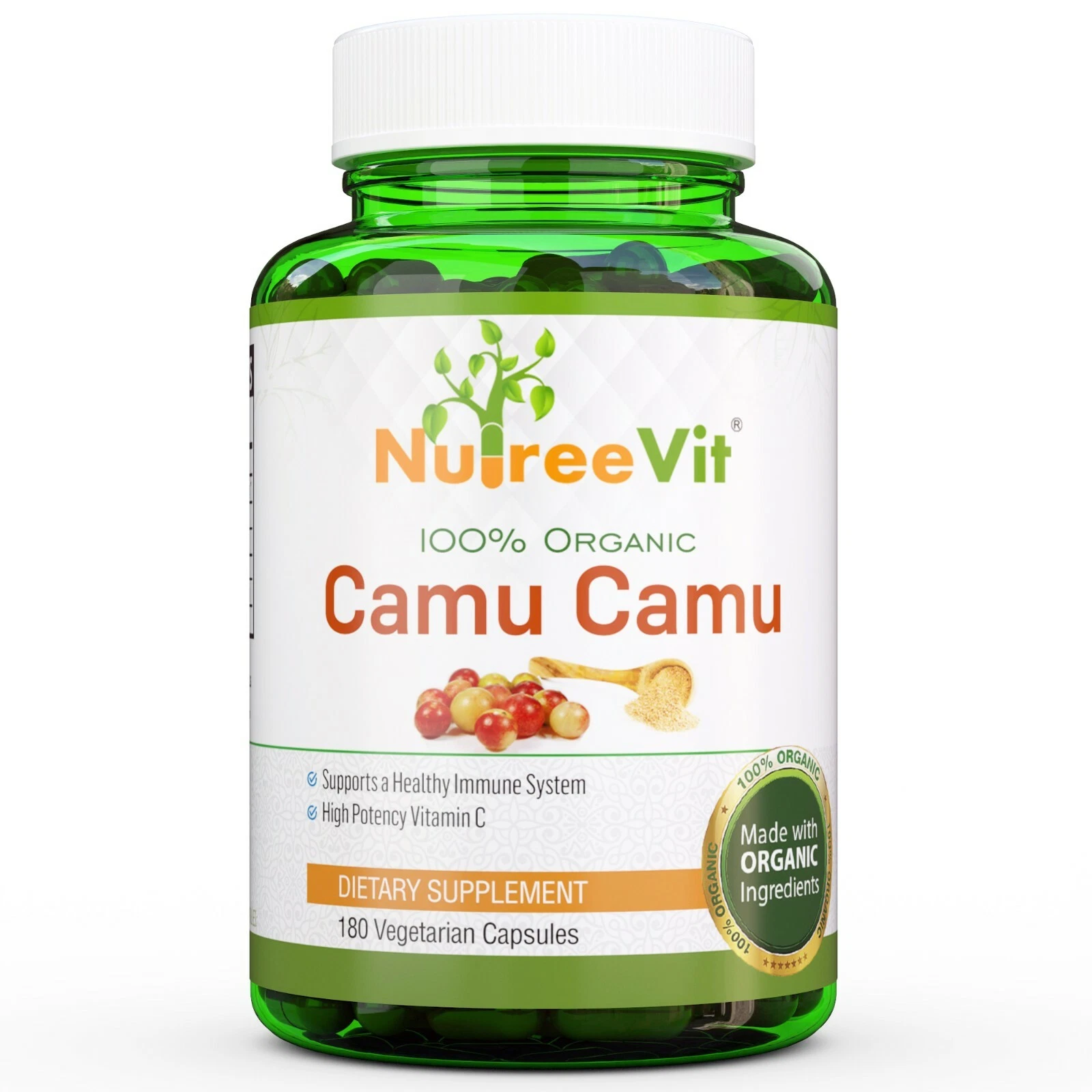 PURE 100% CAMU CAMU VEGETABLE CAPSULES (500mg) Pure Natural Vitamin C