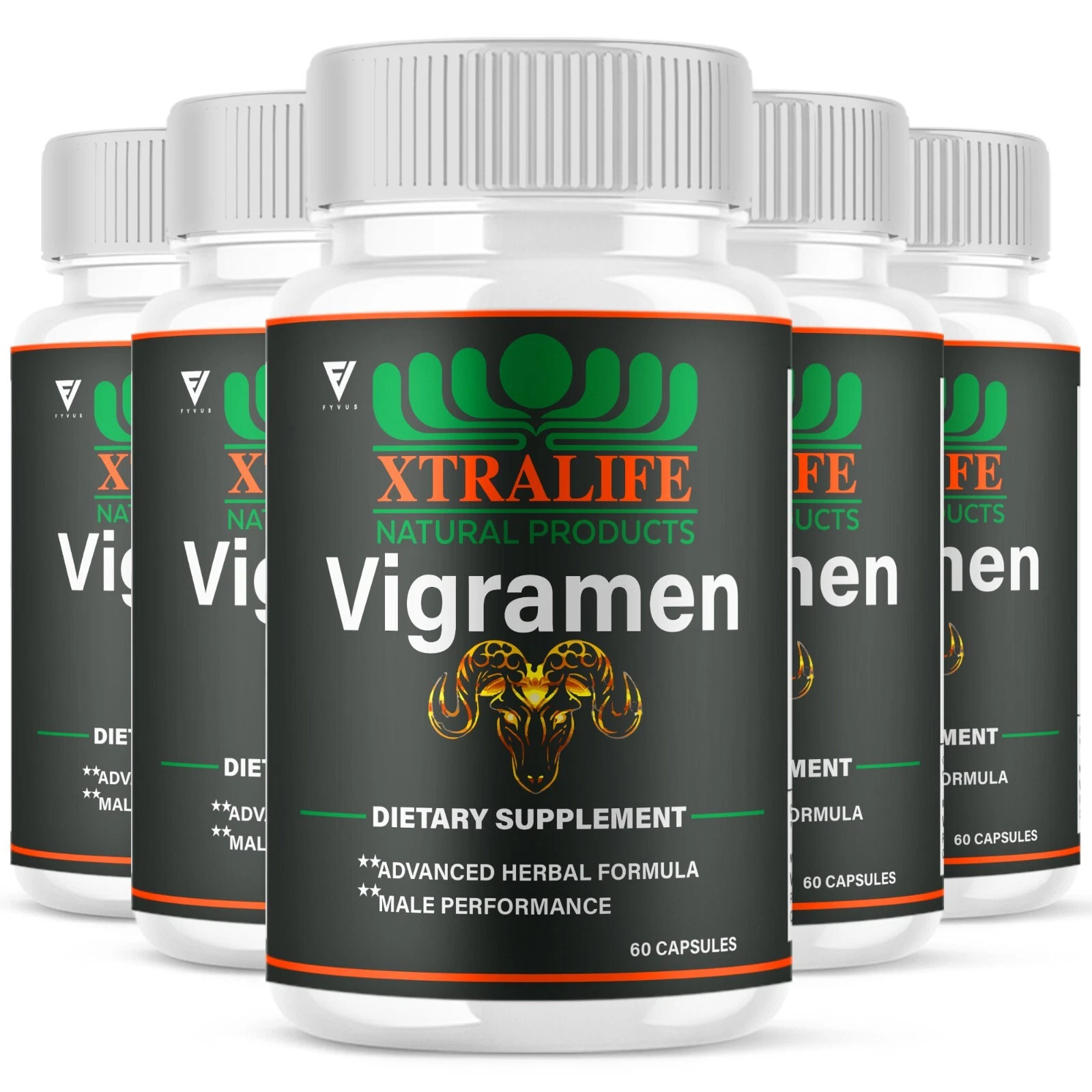 (5 Pack) Vigramen Pills Vigra Men Maximum Performance Supplement (300 Capsules)