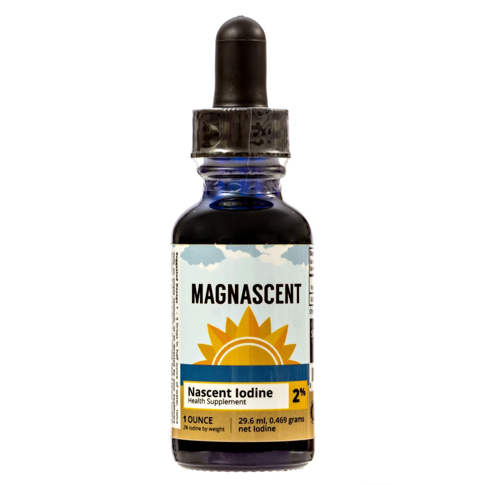MAGNASCENT Nascent Iodine, 1 oz, 2%, 350mcg per serving, 1500 servings