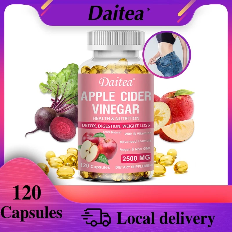 Apple Cider Vinegar 2500mg 120 Capsules With the Mother Vitamin B12 Diet &Health