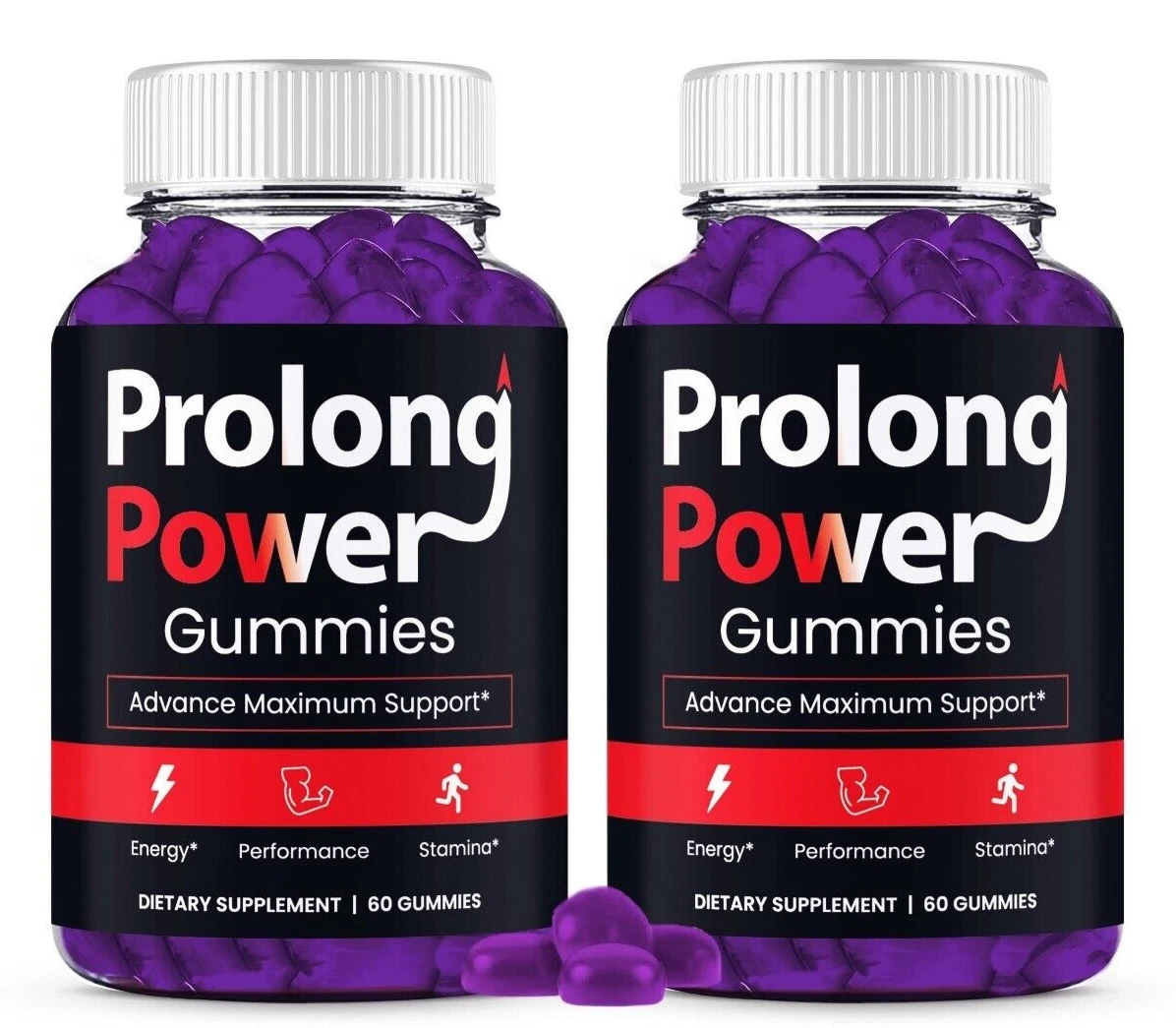 Prolong Power Gummies for Men, Max Strength Male Performance Formula (2 Pack)