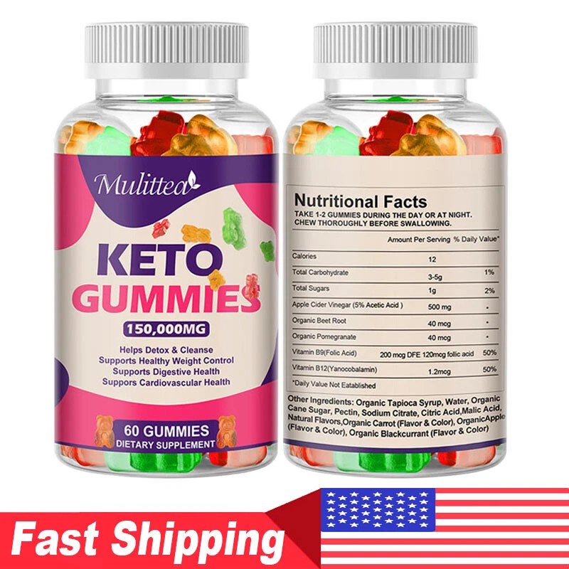 Keto BHB Diet Gummies-Fat Burner ACV Weight Loss Appetite Suppressant 150,000mg