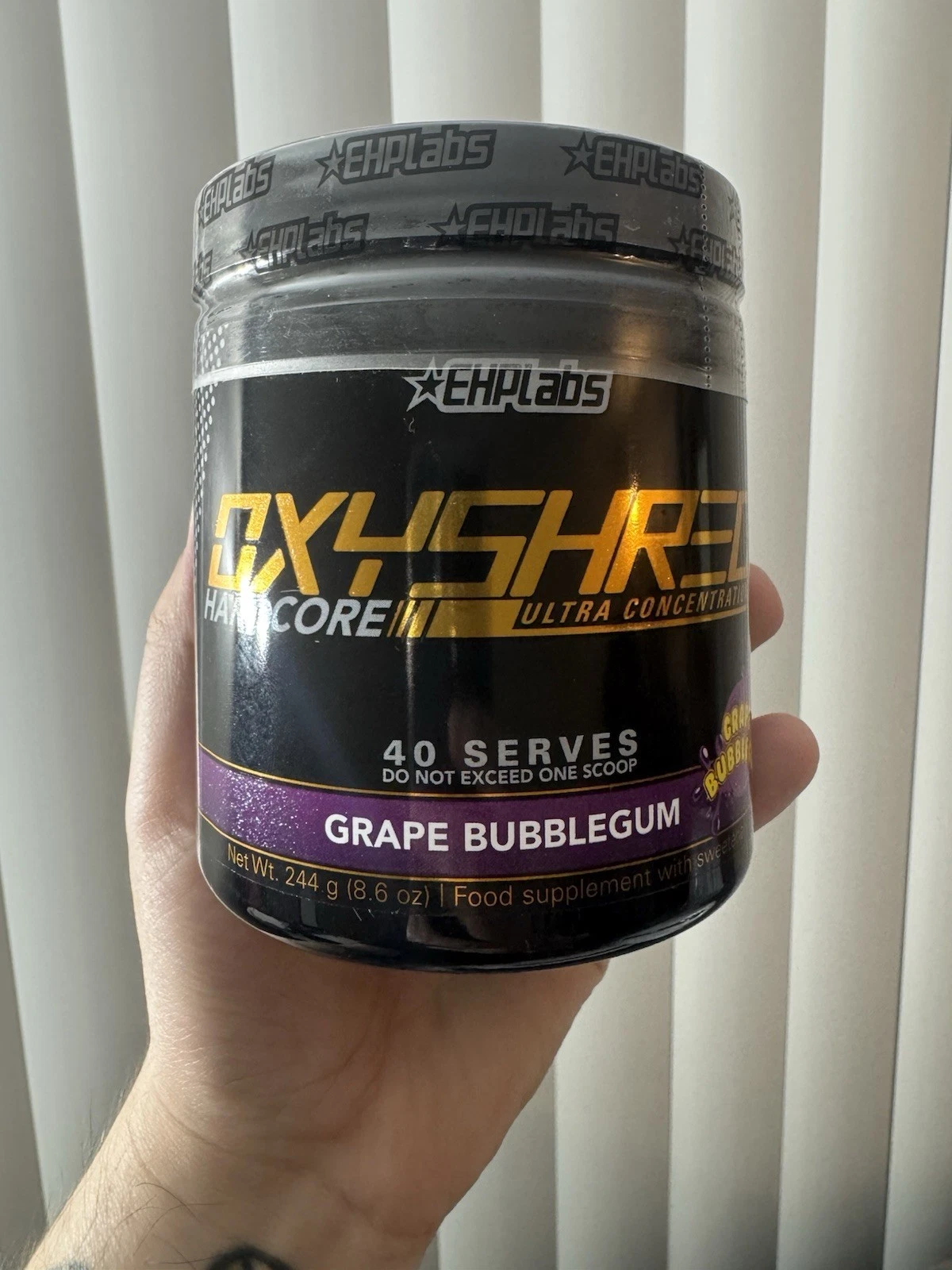 OxyShred Hardcore - Thermogenic Fat Burner Grape Bubblegum, 8.6 oz (244 g)
