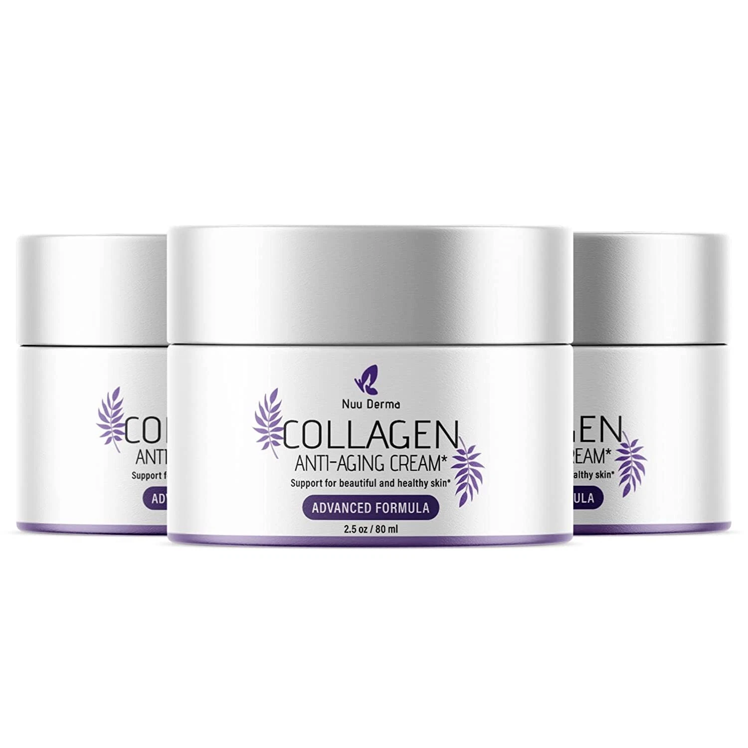 (3 Pack) Nuu Derma Collagen Anti-Aging Cream - Anti-Wrinkle Moisturizing Cream
