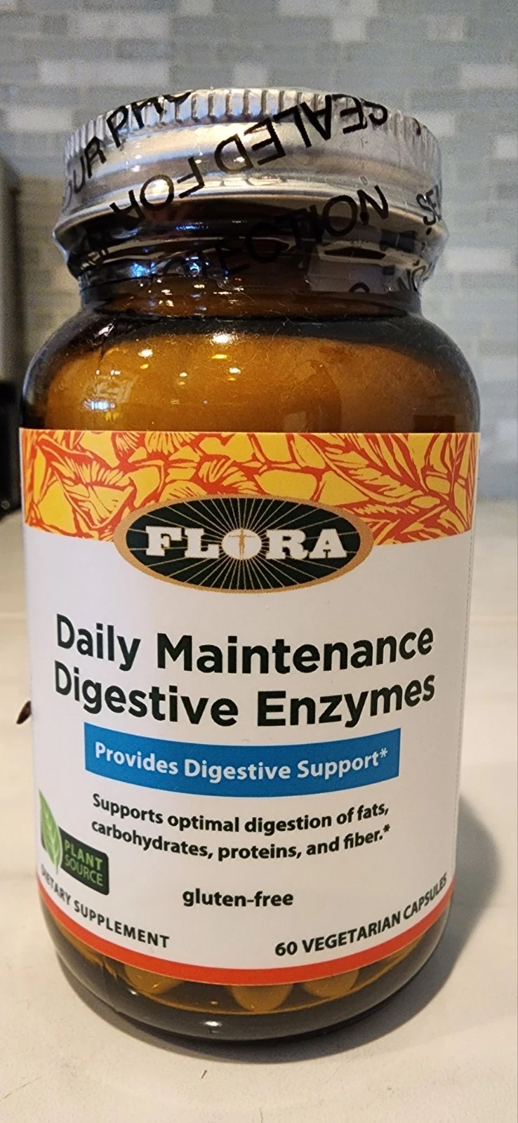 Flora - Daily Maintenance Digestive Enzymes - Gluten Free - 60 Capsules